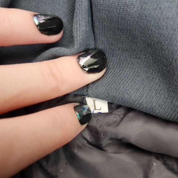 Men's Zip up Quilted Lined Button Down Plaid Jacket with Hood Blue L - Picture 6 of 9